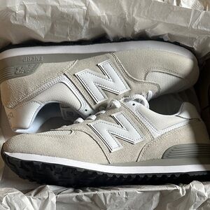 New Balance Cream and White Sneakers